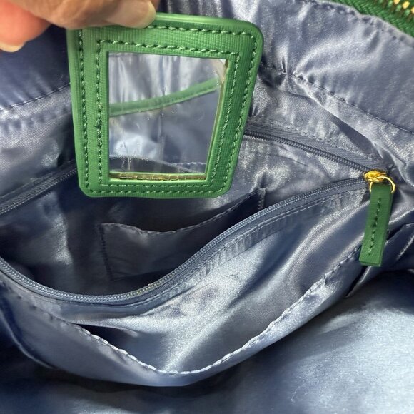 Joy & Iman Kelly Green Leather‎ Tote Bag Structured Satchel Purse Business Chic - Picture 13 of 16